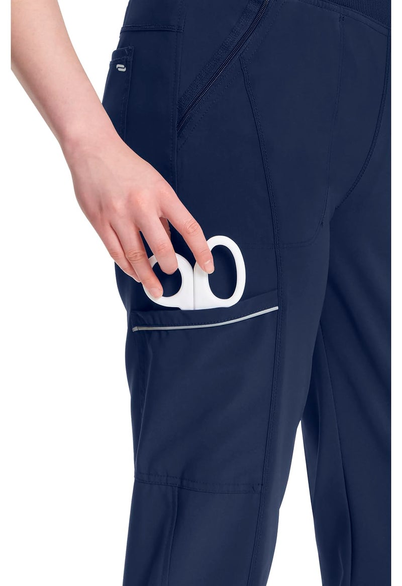 Cherokee Infinity Womens Scrub Jogger Pants, Mid Rise, Moisture Wicking, Wrinkle-Resistant, 360 Stretch, 5 Pockets - CK110A, L Tall, Navy - Image 4